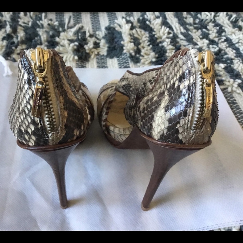 Python Alexandre Birman Sandals W/Leather Trim 8.5 - image 2